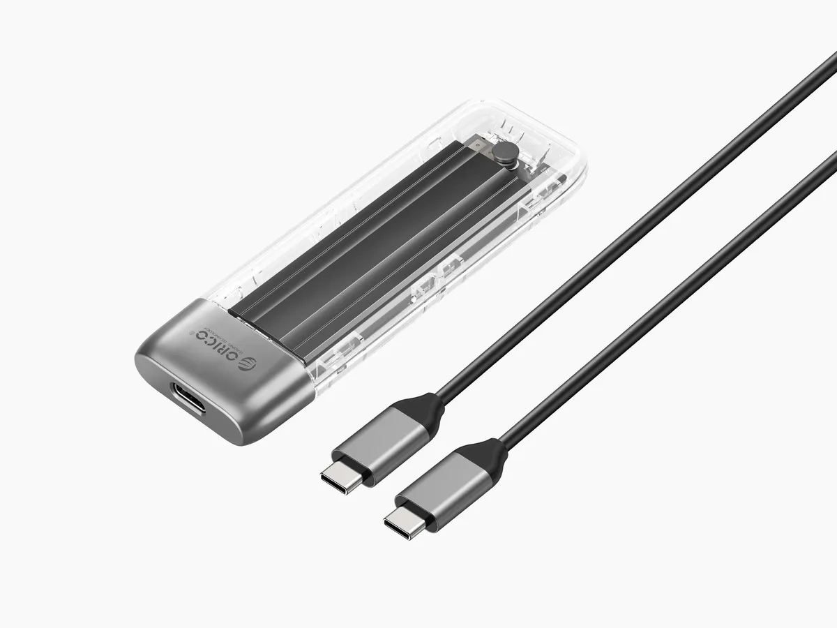 Orico Orico TXM2 Transparent M.2 NVMe Enclosure USB 3.2 10Gbps 2230-2280 — product photo