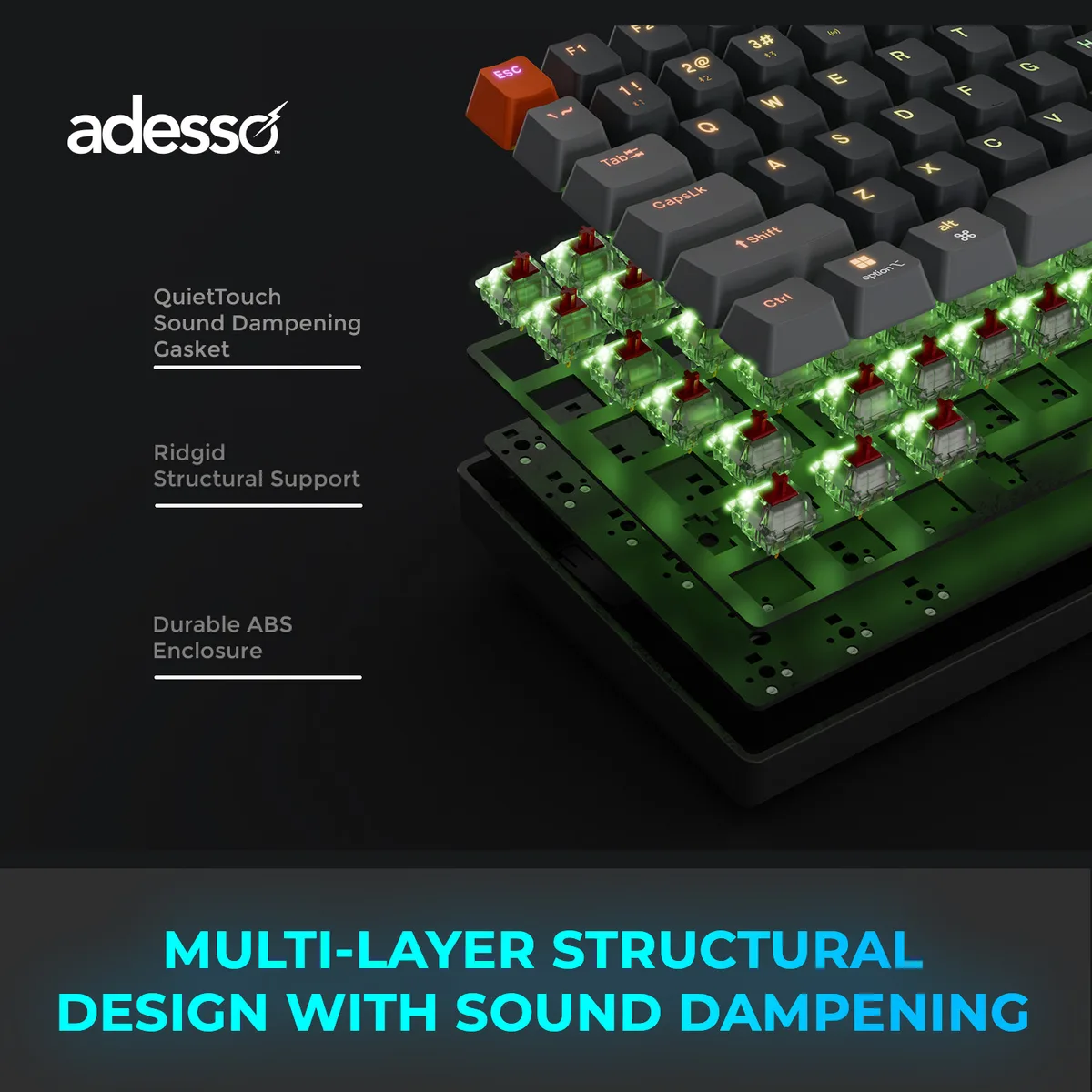 Adesso Adesso EasyTouch 1100 88-key mechanical gaming keyboard — product photo
