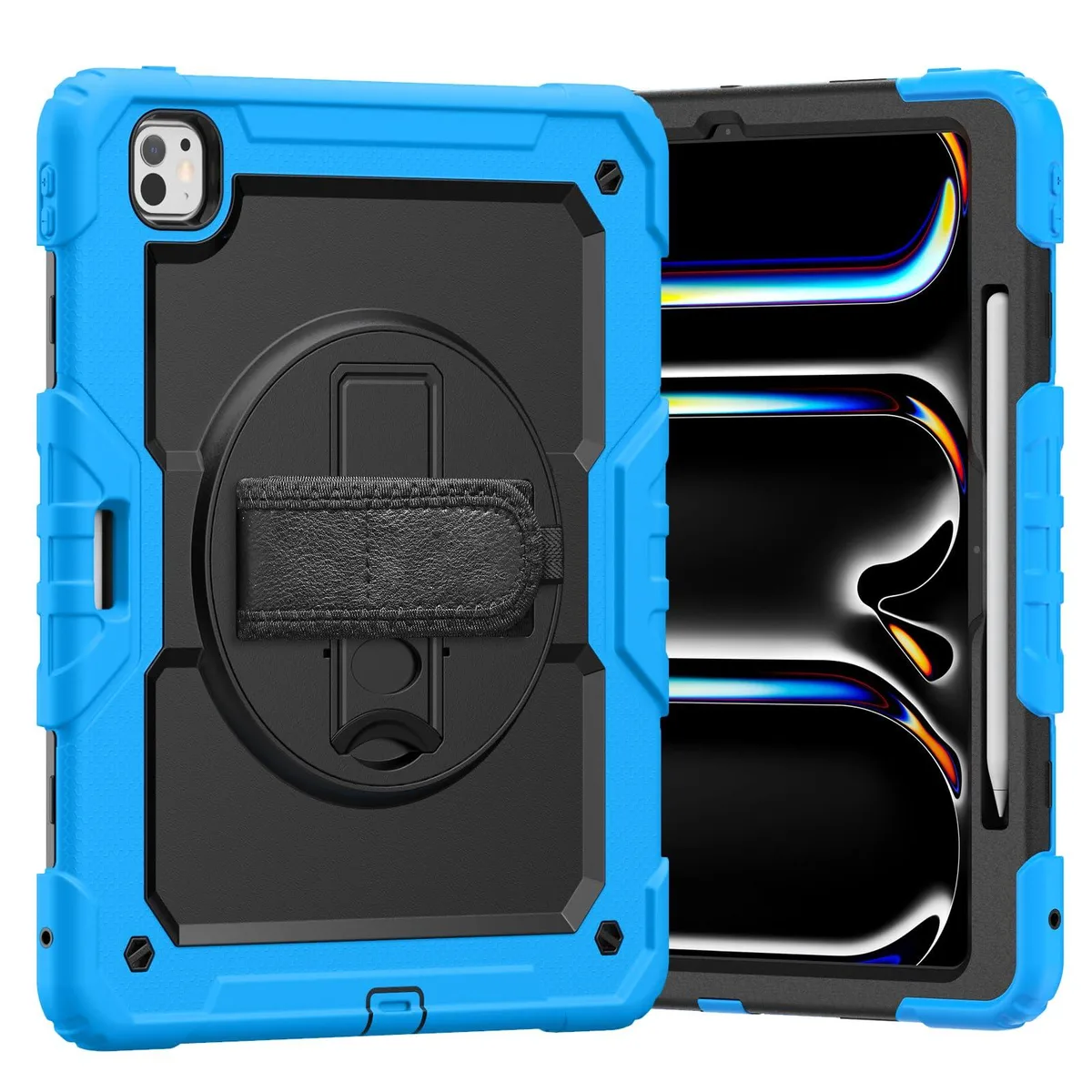 Timoom Timoom Heavy Duty Case with 360° Stand & Straps for iPad Pro 13 2024 M4 Light Blue — product photo