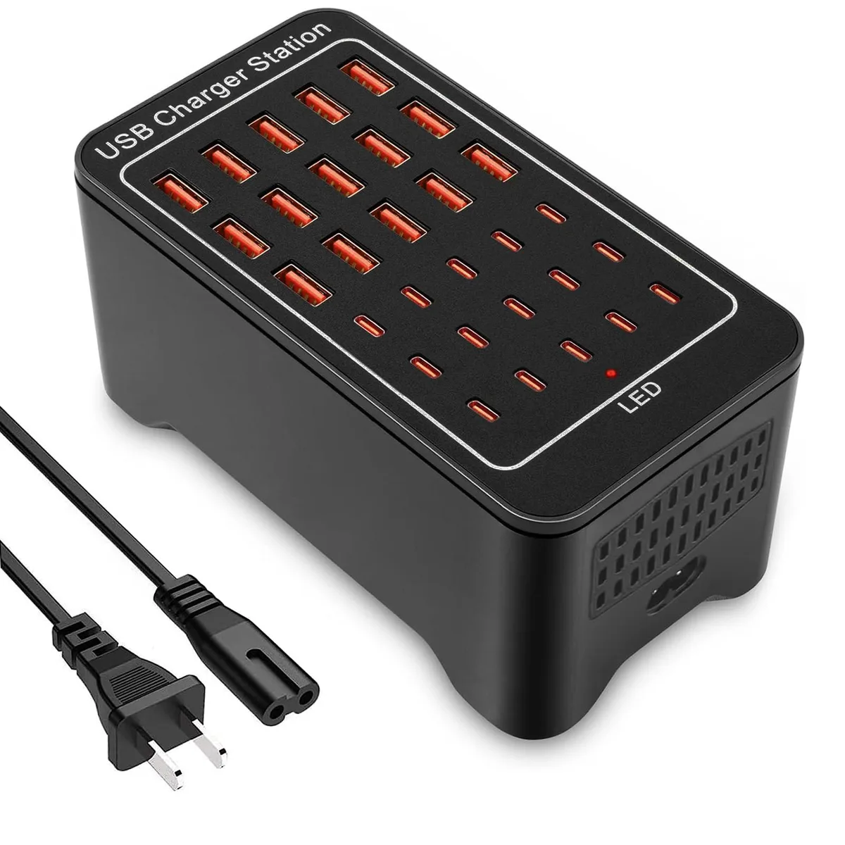 KEHIPI KEHIPI YFY-A79 150W 30-Port USB Charger Black — product photo