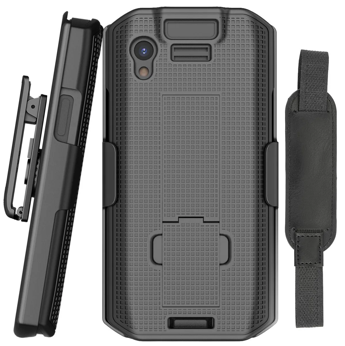 Nakedcellphone Nakedcellphone Kickstand Case + Belt Clip Holster + Hand Strap for Zebra TC21 TC26 — product photo