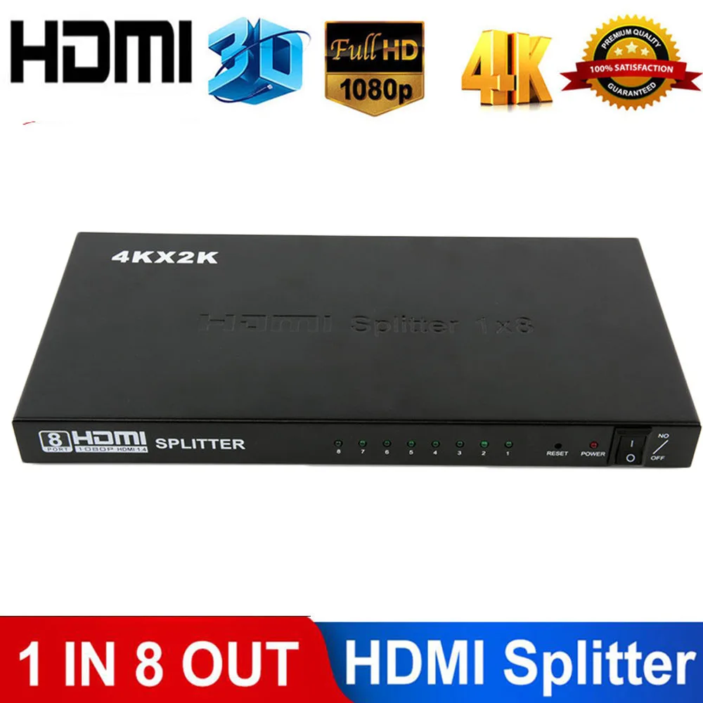 Jansicotek Jansicotek 1x8 HDMI Splitter 1.4 4K 30Hz 8 Ports — product photo