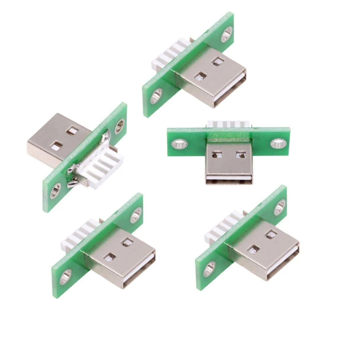 LORDWORLD LORDWORLD USB 2.0 Reversible Male Plug 5 Pack Solder Adapter Panel Mount — product photo