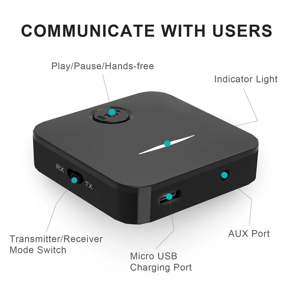Group Other Group Other Bluetooth 5.1 Audio Receiver Transmitter Adapter Call MIC Two-in-One Car Speaker 2021 — product photo
