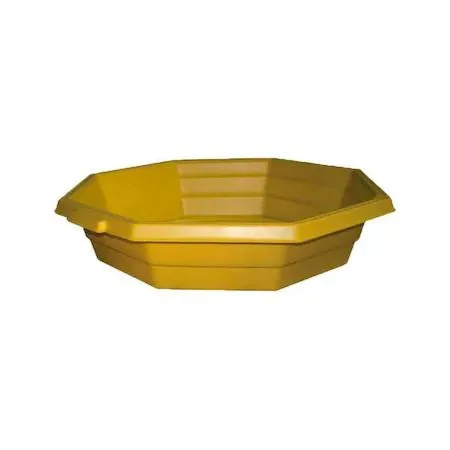 Yellow octagonal spill tray with pour spout 36 in wide 8 in high