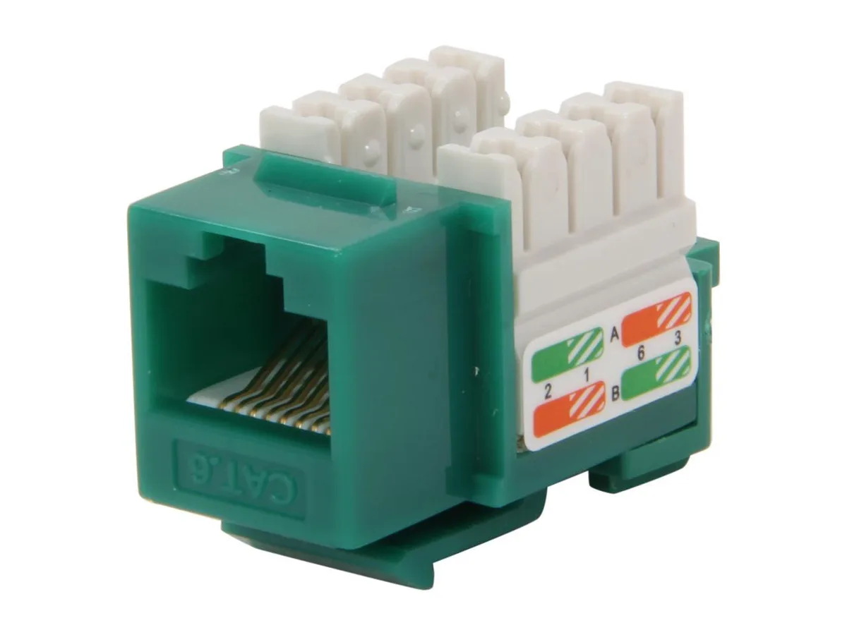 sakose sakose RJ45PD-G Cat. 6 Punch Down Keystone Jack Green — product photo