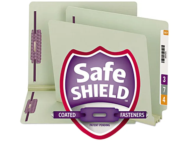 Smead Smead 34725 3-Inch Expansion File Folder, 2 Fasteners, End Tab, Letter, Gray Green, 25/Box — product photo