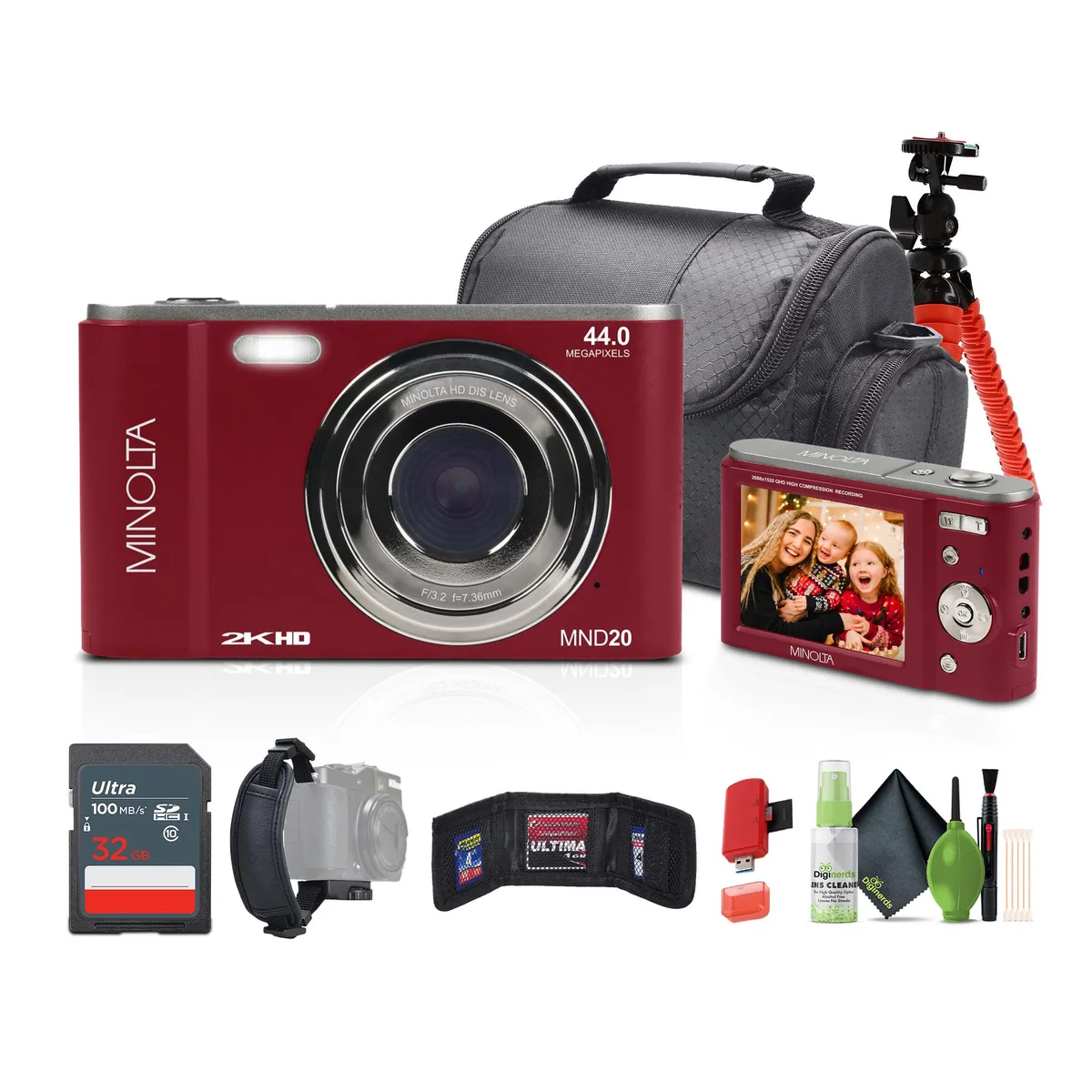 Minolta Minolta MND20 44 MP 2.7K Camera Kit Red — product photo