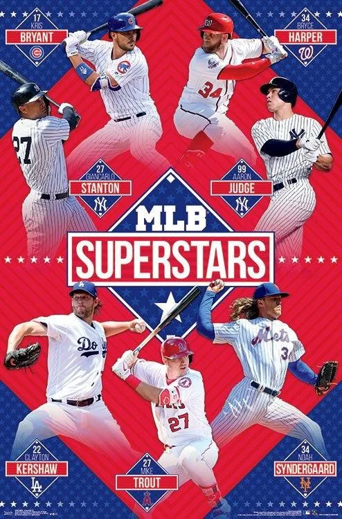 Posterazzi MLB Superstars poster print 22 by 34 inches glossy paper rolled in tube