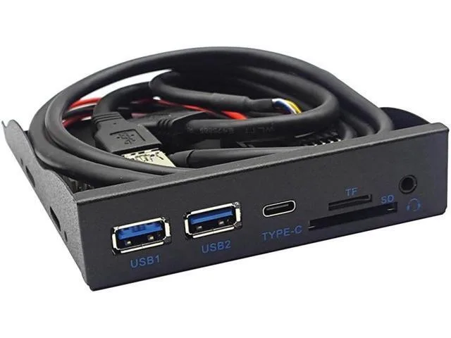 LORDWORLD LORDWORLD USB 3.2 5Gbps Type C 2×USB-A 3.5" card reader audio front panel adapter — product photo