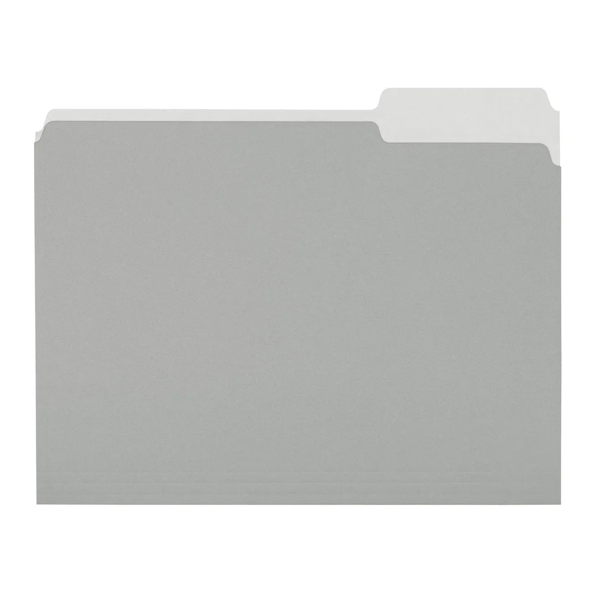 Stack of 36 gray paper file folders with 1/3 cut tabs