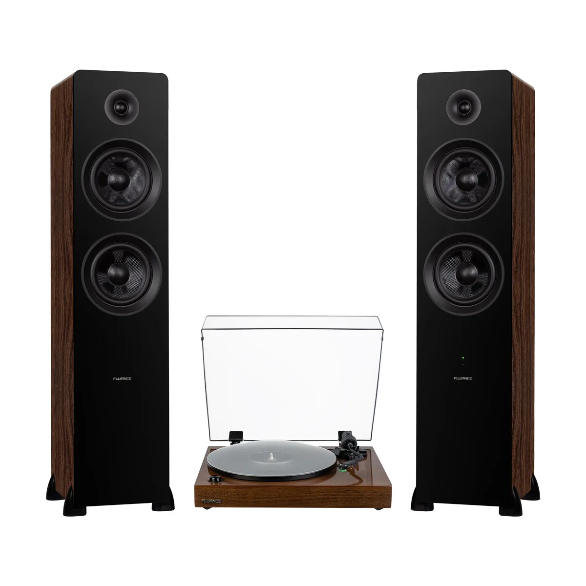 Fluance Fluance RT81PAI81B Turntable &amp; Ai81 Tower Speakers Bundle Natural Walnut — product photo