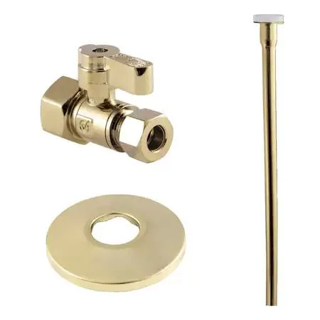 KINGSTON BRASS Kingston Brass KF43152TKF20 3-piece toilet supply kit 12 FIP x 38 OD comp straight — product photo