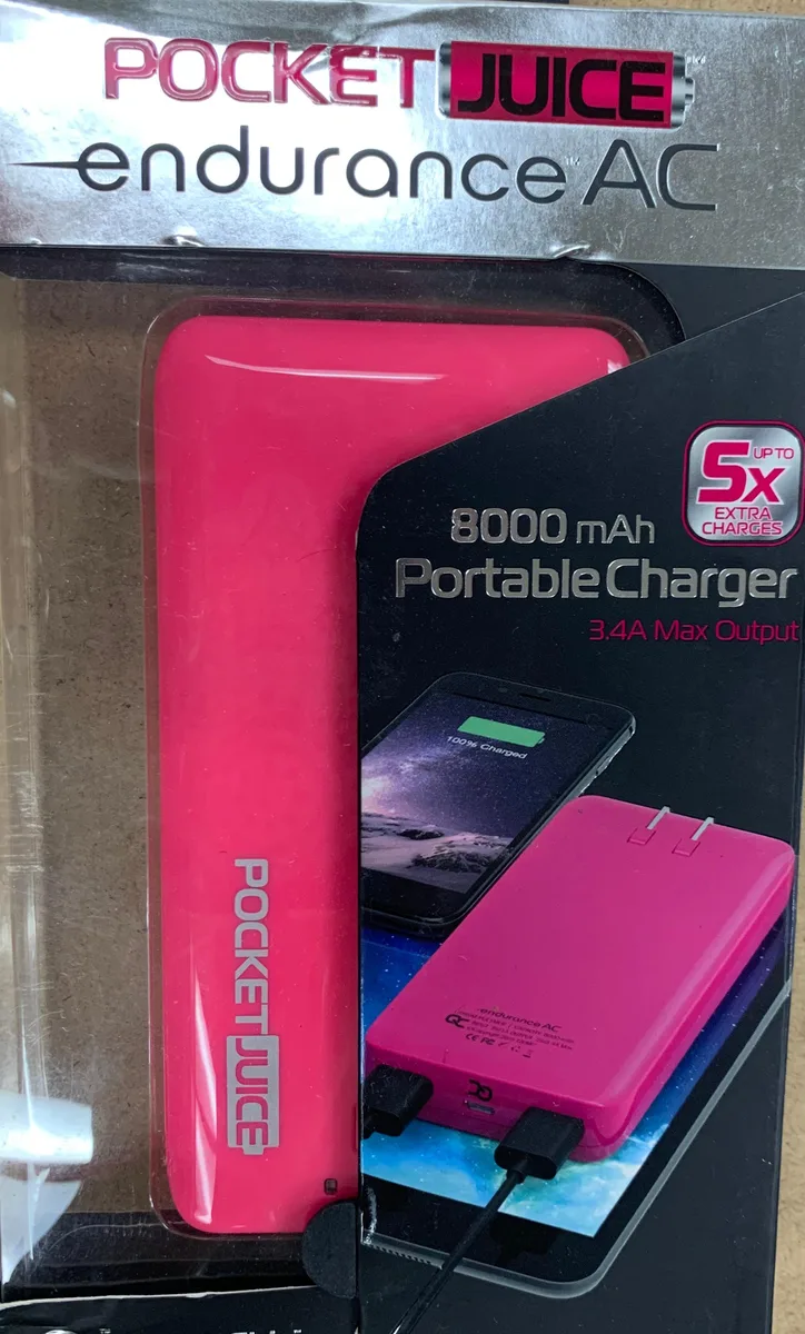 Tzumi Tzumi PocketJuice Endurance AC 8000 mAh power bank Pink — product photo