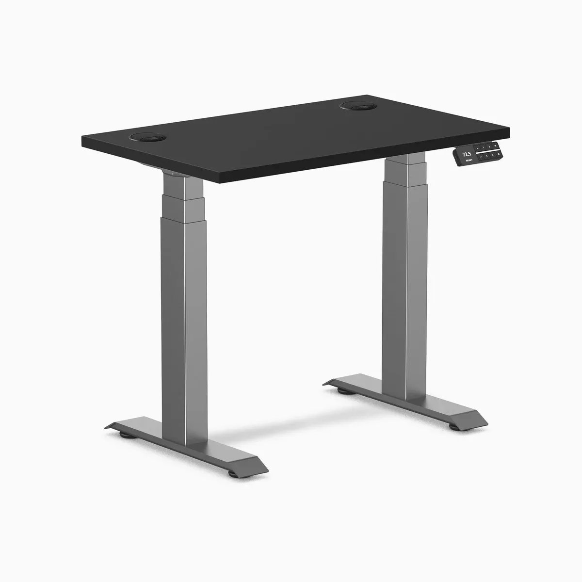 Desky Desky Dual Mini Sit Stand Desk Black Space Gray 32 x 20 in with Grommets — product photo