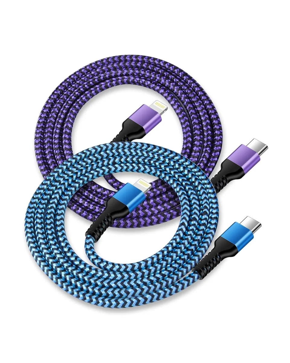  Honor A084 5T USB-C to Lightning Cable 10 ft Blue/Purple 100W 3A — product photo