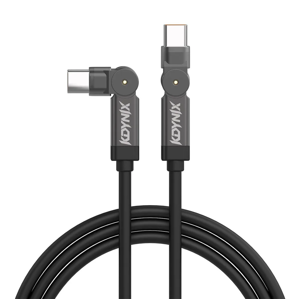 KDYNIX KDYNIX HK-6-BK USB C to USB C cable 6.6 ft 60W 180° rotating connectors black — product photo