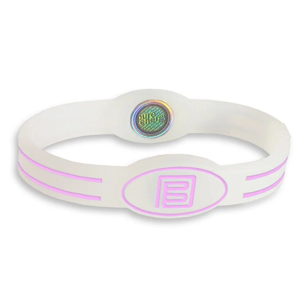 Pure Energy Pure Energy Flex Balance Band Hologram Technology Silicone Bracelet Clear White/Pink M — product photo