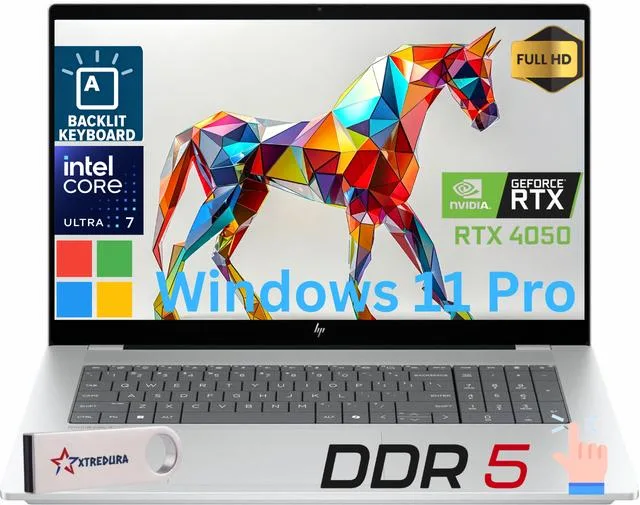 HP HP OmniBook X 17 AI PC Laptop 17.3" FHD Touch Intel Ultra 7 256V RTX 4050 16GB DDR5 512GB SSD — product photo