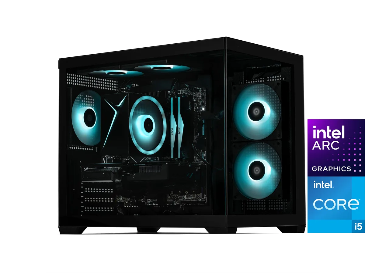 STORMCRAFT STORMCRAFT SI1440FCB-B57N1 gaming PC i5-14400F Arc B570 10GB 32GB DDR4 3200 1TB NVMe 650W — product photo