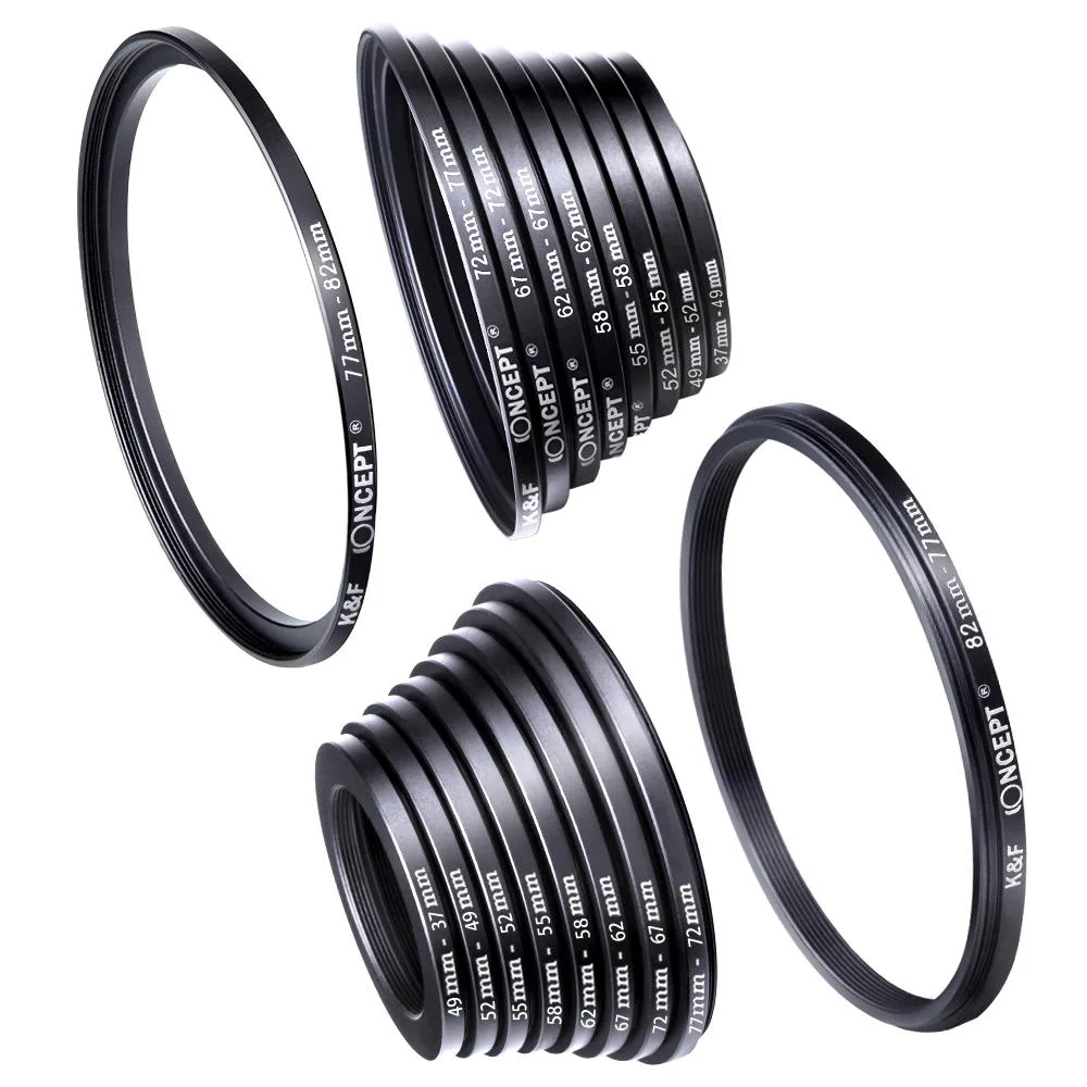 K&amp;F Concept K&amp;F Concept 18-Piece Step-Up/Down Ring Set 37-82mm — product photo