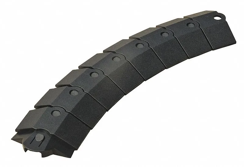 Black ABS cable protector extension with single channel and snap connections