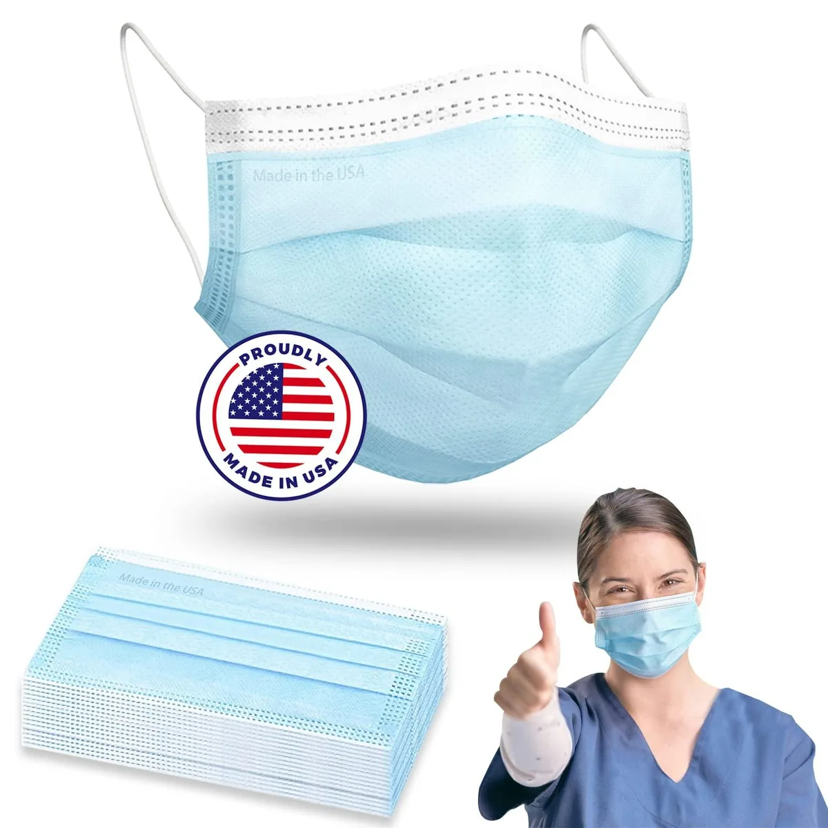 Brightt ASTM Level 3 Disposable Face Masks Blue 50 Pack — product photo