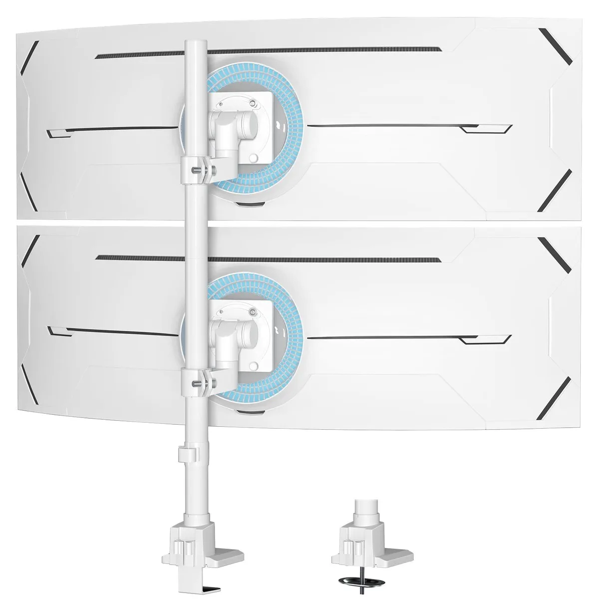 PUTORSEN PUTORSEN Dual Vertical Monitor Arm 24-57 inch White — product photo