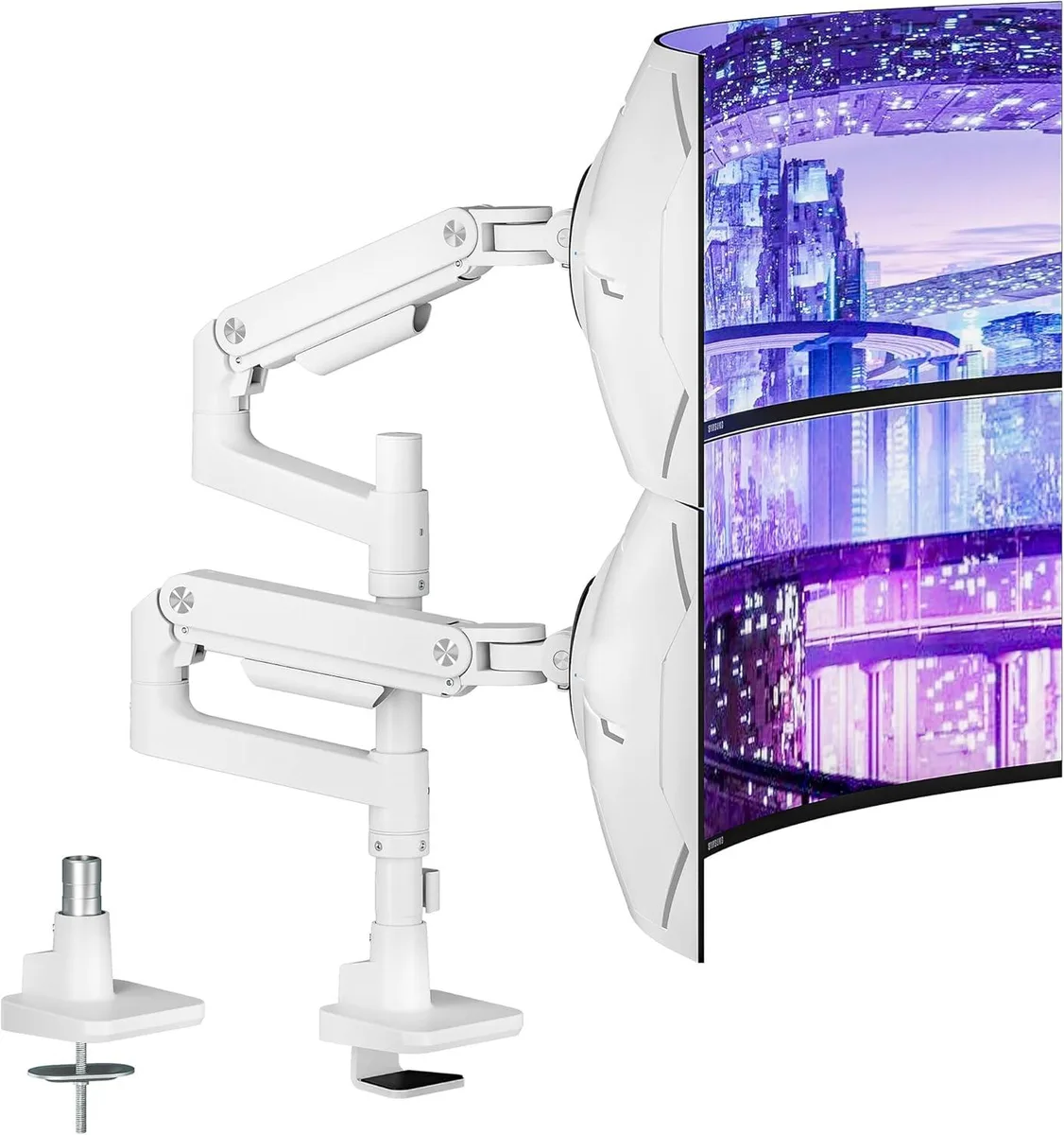 BFKK BFKK Dual Monitor Arm Vertical Stack 17-49" 44 lbs White — product photo