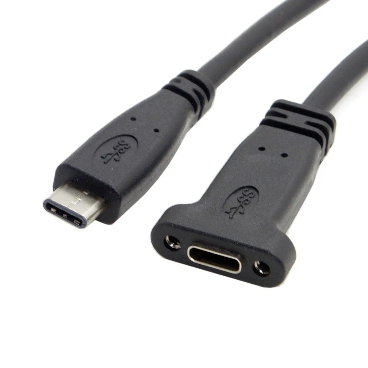 Fervit Fervit USB-C 3.1 Male-Female Extension Cable 20cm Panel Mount — product photo