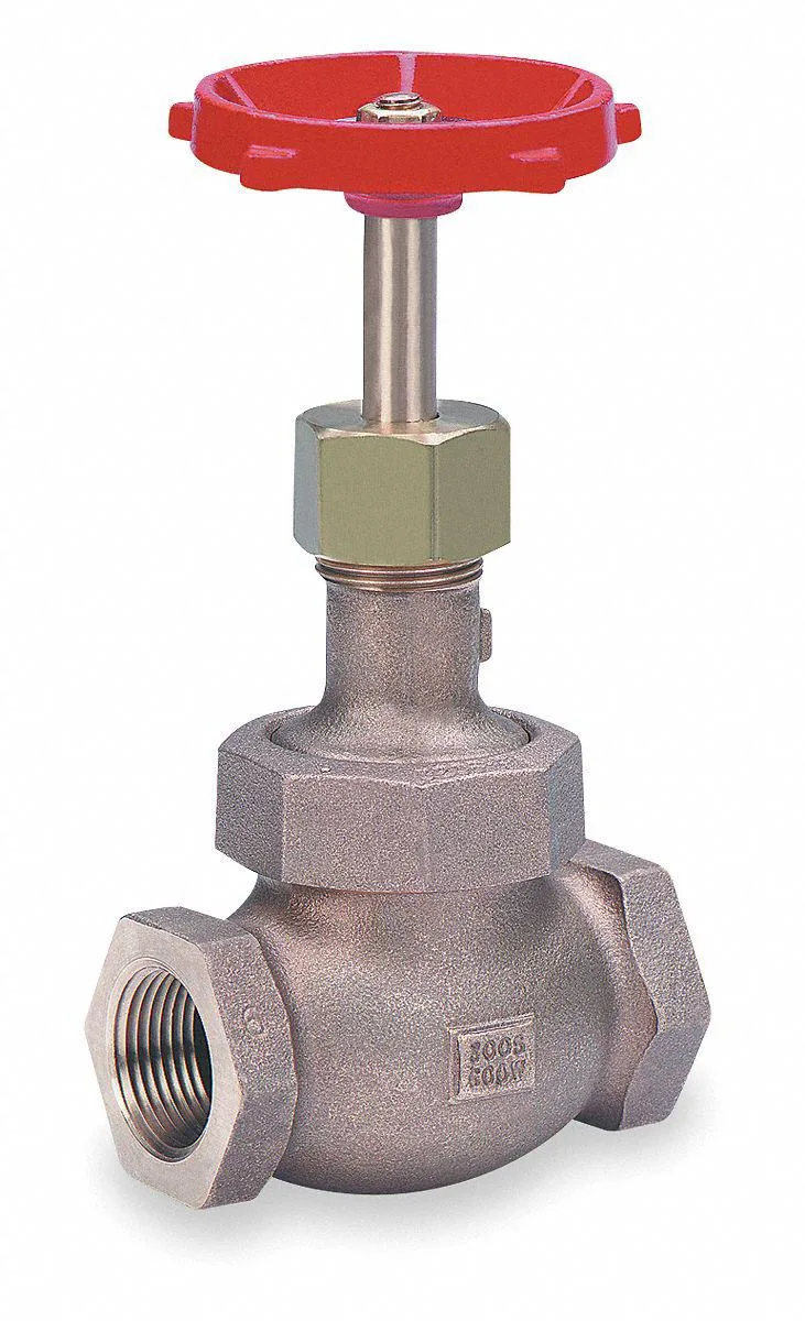 Bronze globe valve with hand wheel, 1 inch FNPT connections