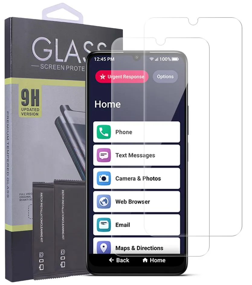 Nakedcellphone Nakedcellphone Tempered Glass Screen Protector Twin Pack for Jitterbug Smart 4 / TCL 40XL — product photo