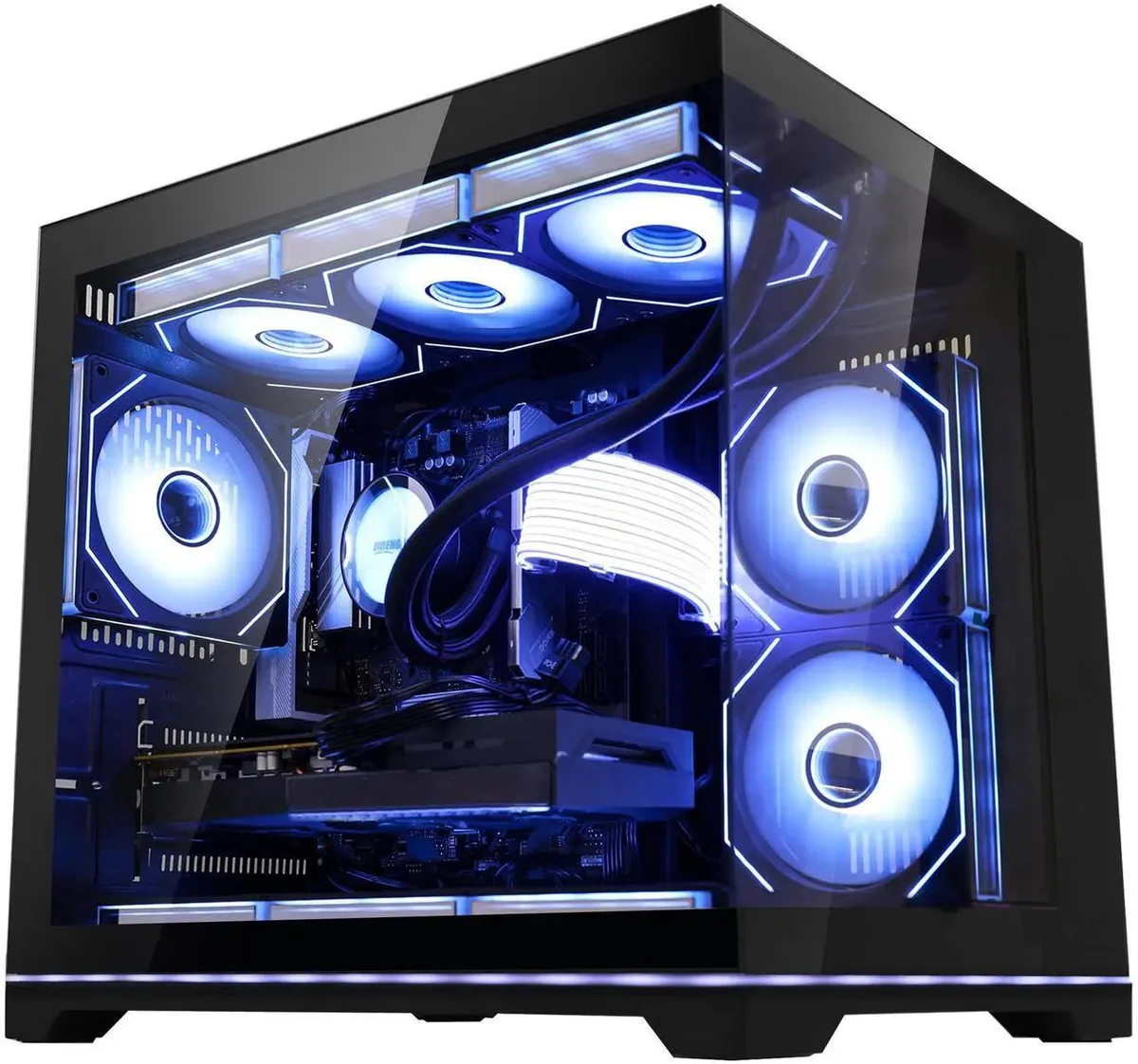 Hoengager Hoengager Gaming PC Ryzen 7 9800X3D RTX 5060 Ti 8GB 16GB DDR5 3TB 360 Liquid Cooler Black — product photo