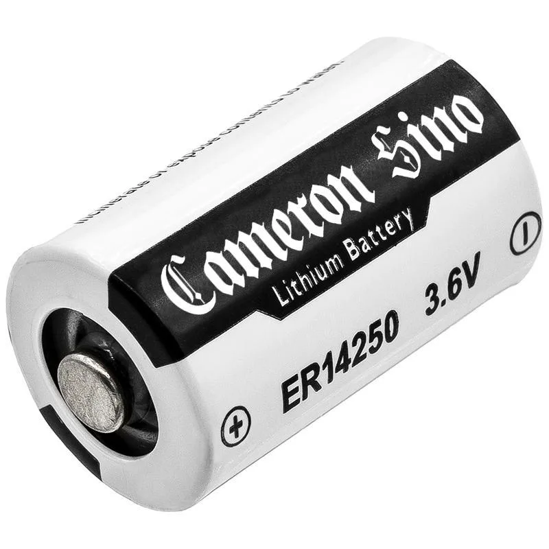 Small cylindrical 3.6V lithium battery with silver metallic finish