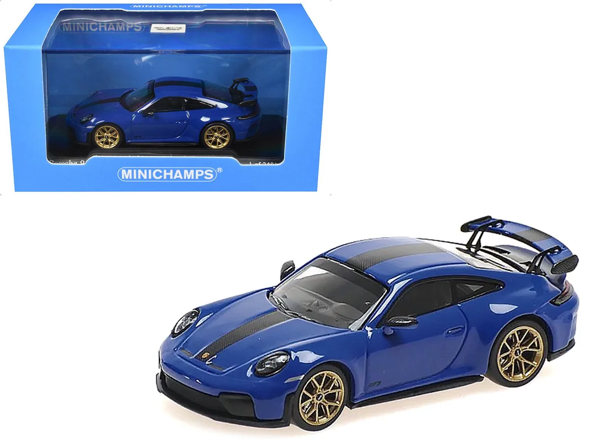 Minichamps Minichamps 2025 Porsche 911 (992.2) GT3 Weissach Blue Carbon Stripe Ltd Ed 240 1/64 hobby collectible — product photo