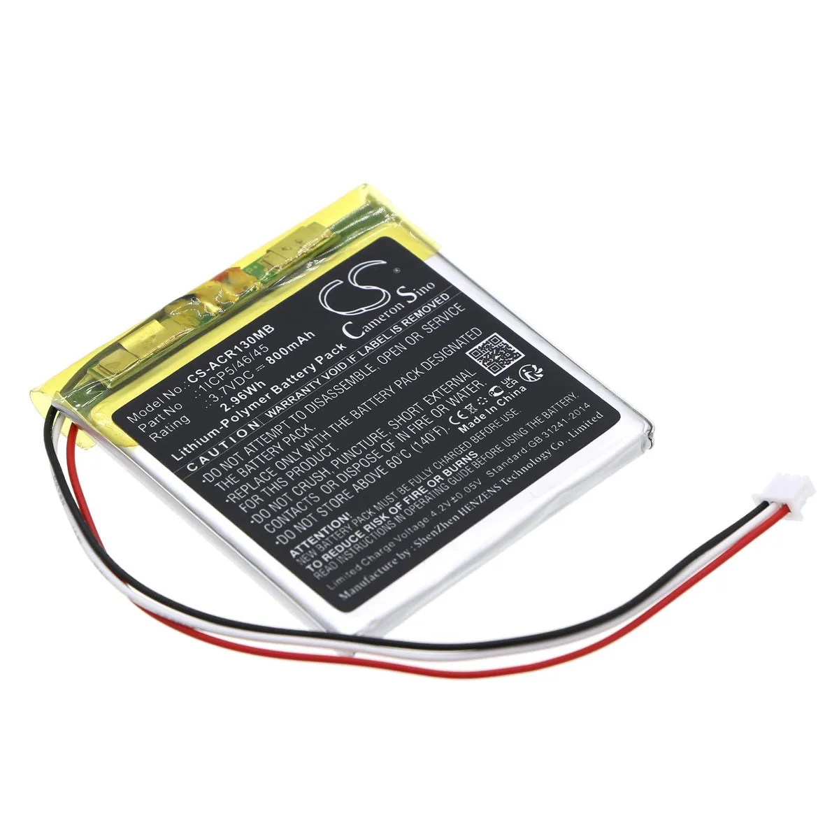  cameron sino Replacement Battery 800mAh 3.7V for AC1300 AC1300-D AC1320 — product photo