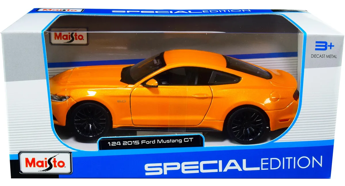 Maisto Maisto 2015 Ford Mustang GT 5.0 Orange Metallic 1/24 Diecast Car — product photo