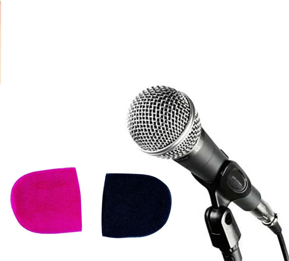 5 Core 5 Core SPONGE microphone foam cover black pink 1.6×2.4 in 2 pack — product photo