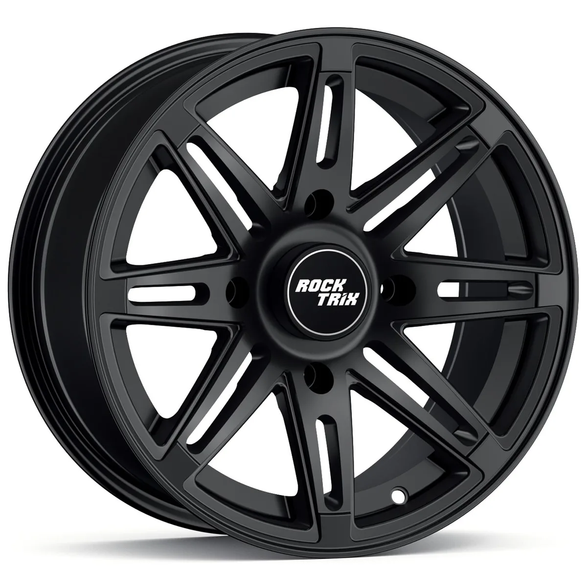 RockTrix RockTrix RT103 14in ATV Wheel 14x7 Matte Black 4x156 4+3 Offset 131mm Bore 800 lbs Load Rating — product photo