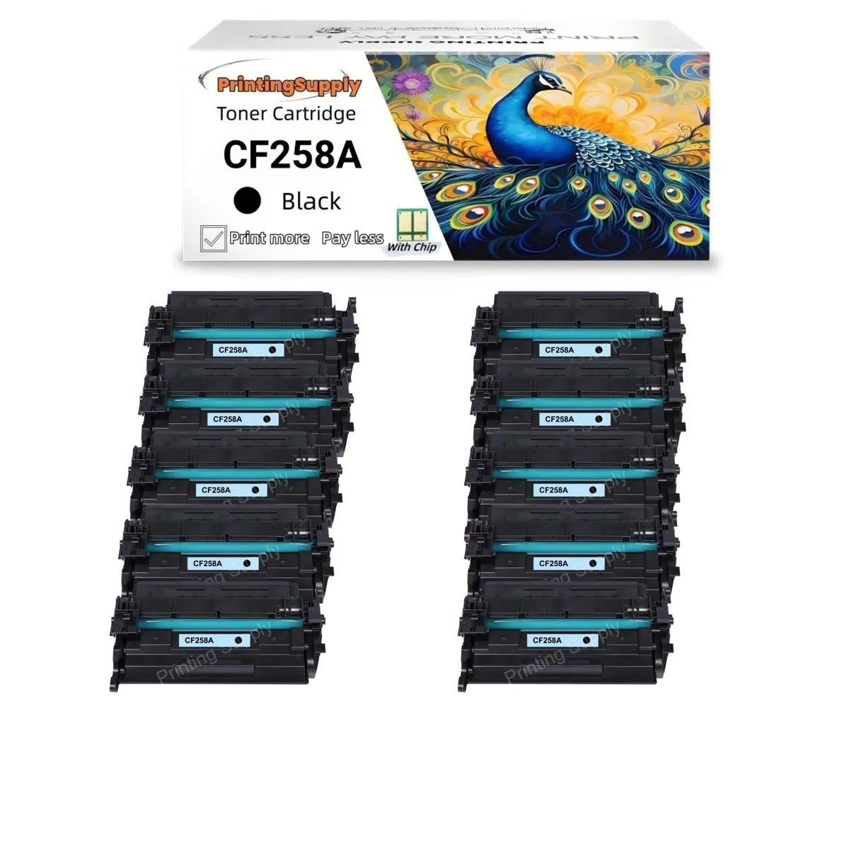 Aster Graphics Inc Aster Graphics Inc 58A CF258A Black Toner Cartridge 10 Pack — product photo