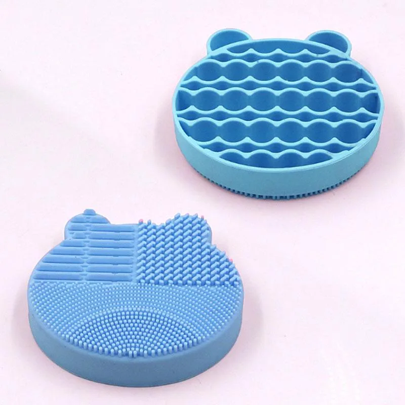 DAXINQI DAXINQI Cute Bear Silicone Brush Cleaner &amp; Holder Blue — product photo