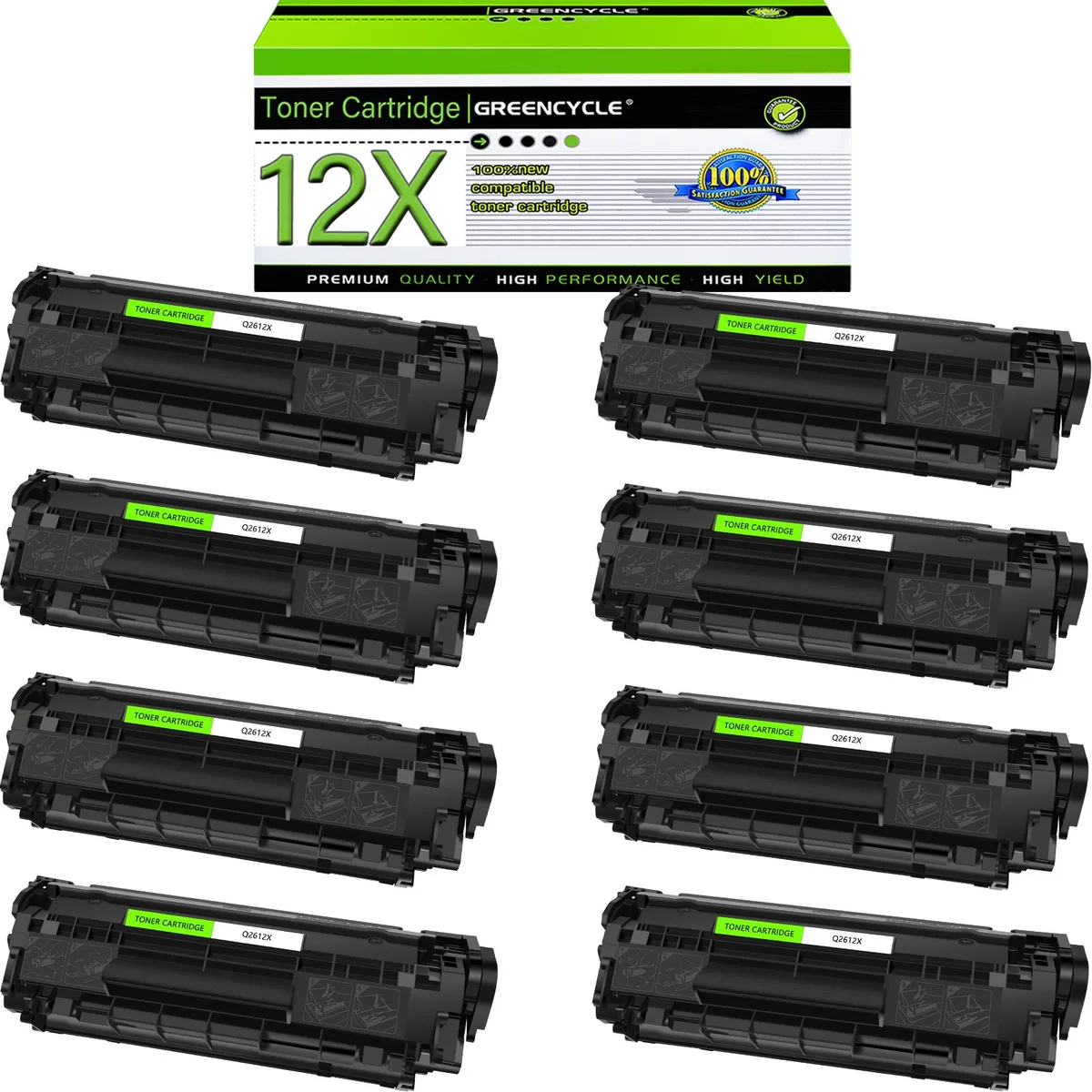GREENCYCLE GREENCYCLE Q2612X Compatible Toner Cartridge 8-Pack — product photo