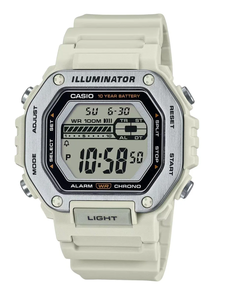 CASIO CASIO MWD-110H-8AV 100M Digital Watch White Grey Resin — product photo