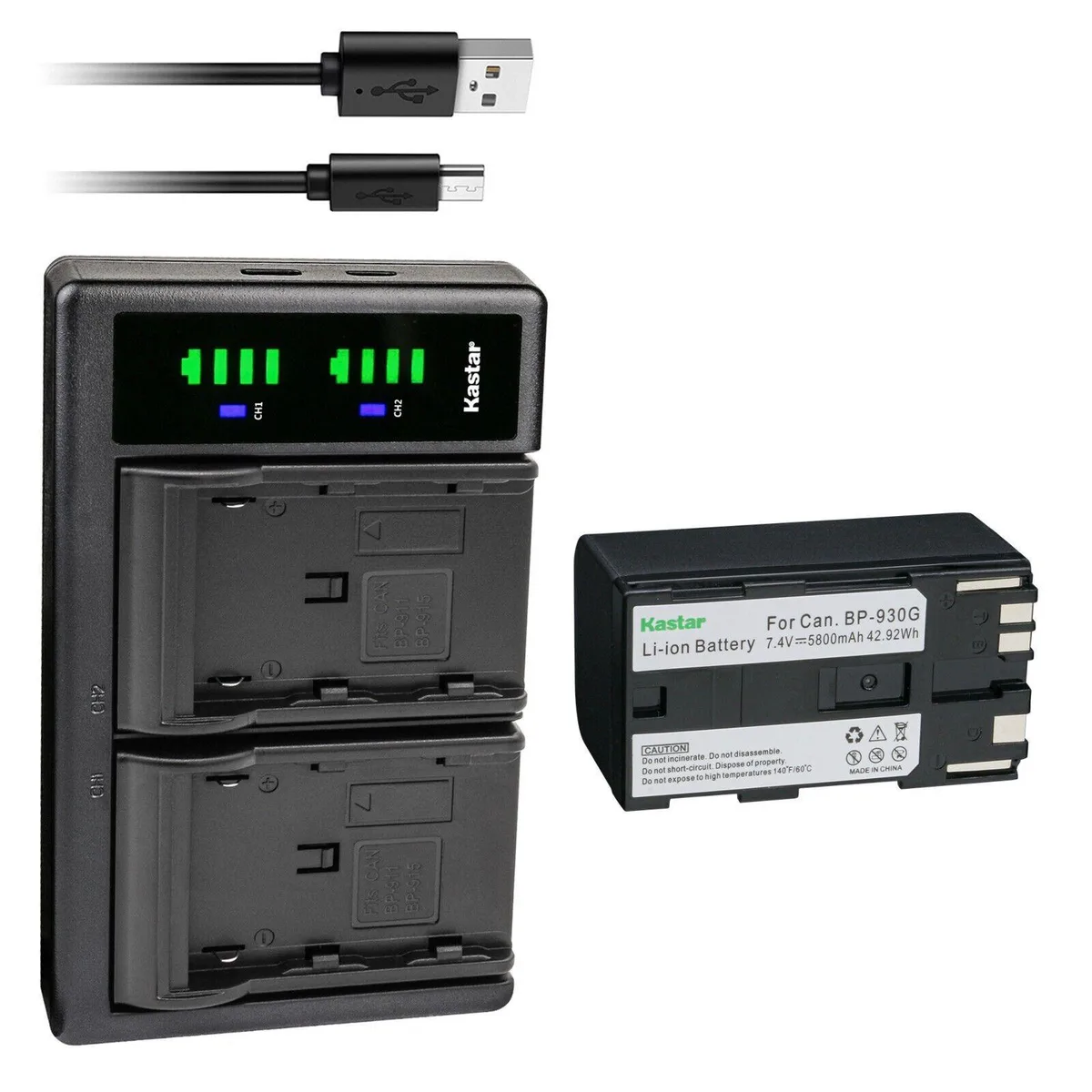 Kastar Kastar BP-930G 5800mAh Li-Ion battery and LTD2 dual USB charger — product photo