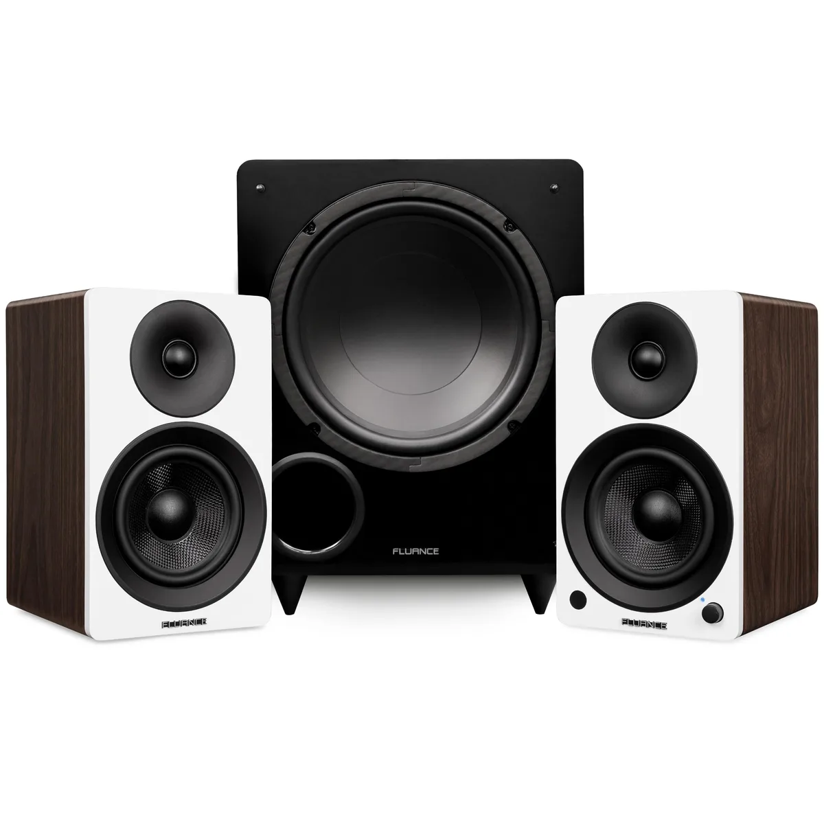 Fluance Fluance Ai41 90W Powered Bookshelf Speakers &amp; DB10 10" Subwoofer System with 15ft RCA Cable — product photo