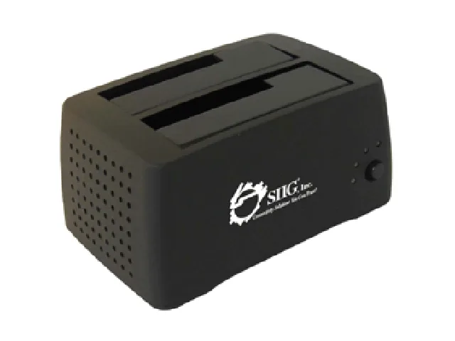 SIIG, Inc SIIG, Inc SC-SA0412-S1 dual-bay drive enclosure 2.5" 3.5" USB 2.0 SATA 150/300 480Mbps — product photo