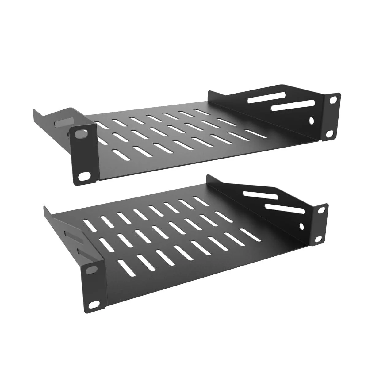  QiaoYoubang 1U 10" Vented Cantilever Rack Tray 2 PCS — product photo