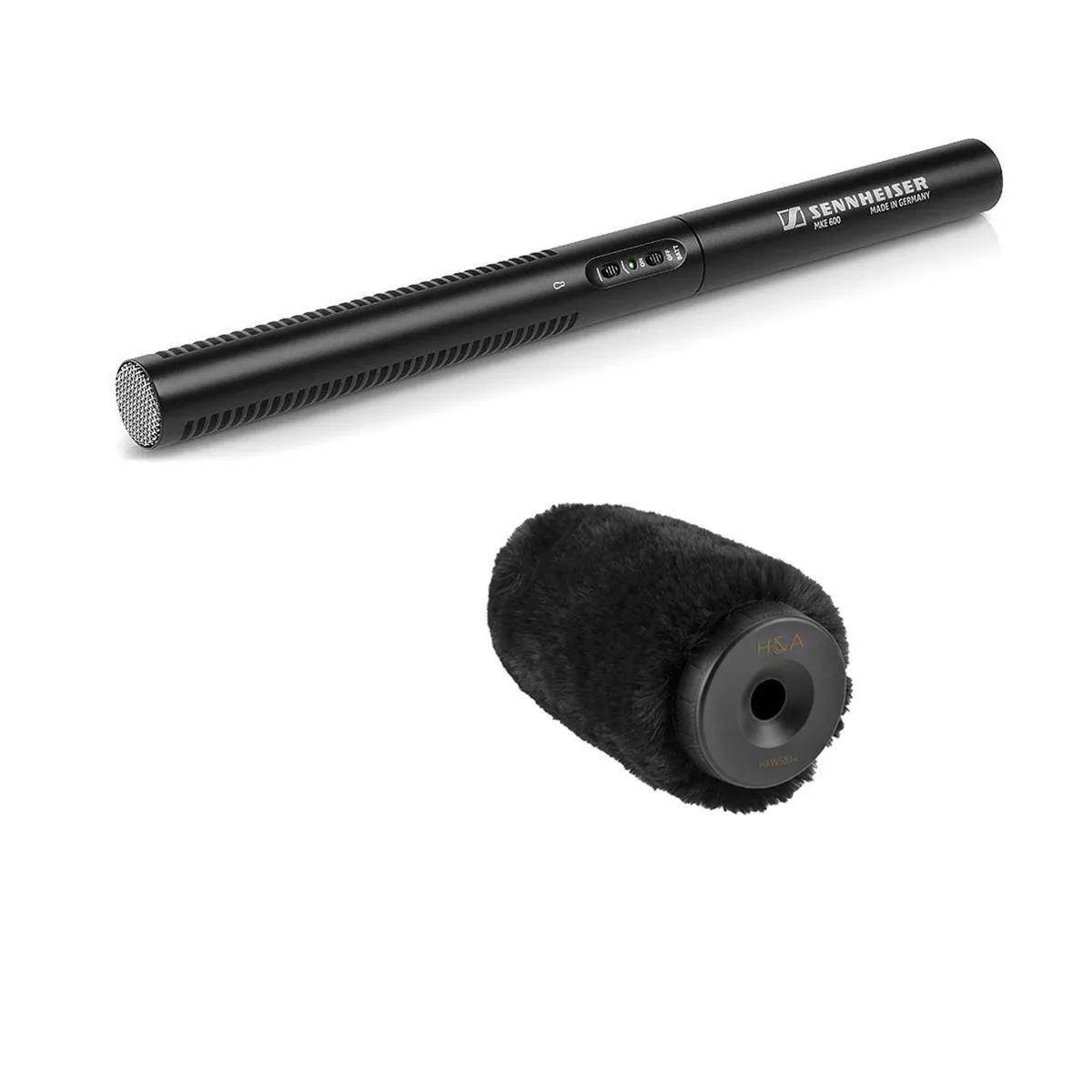 Sennheiser Sennheiser MKE 600 Shotgun Microphone with H&amp;A 14cm Windshield — product photo