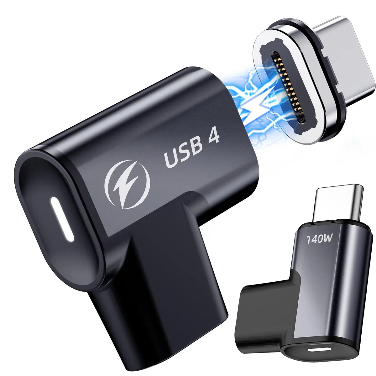 ESTONE ESTONE 2-Pack USB-C Magnetic Adapter 140W 20Gbps 8K@60Hz 90° — product photo