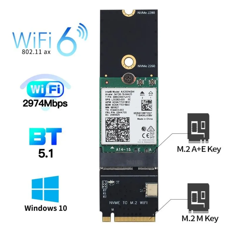 YINGHUA YINGHUA Wi-Fi 6 AX200 M.2 Key M Adapter — product photo